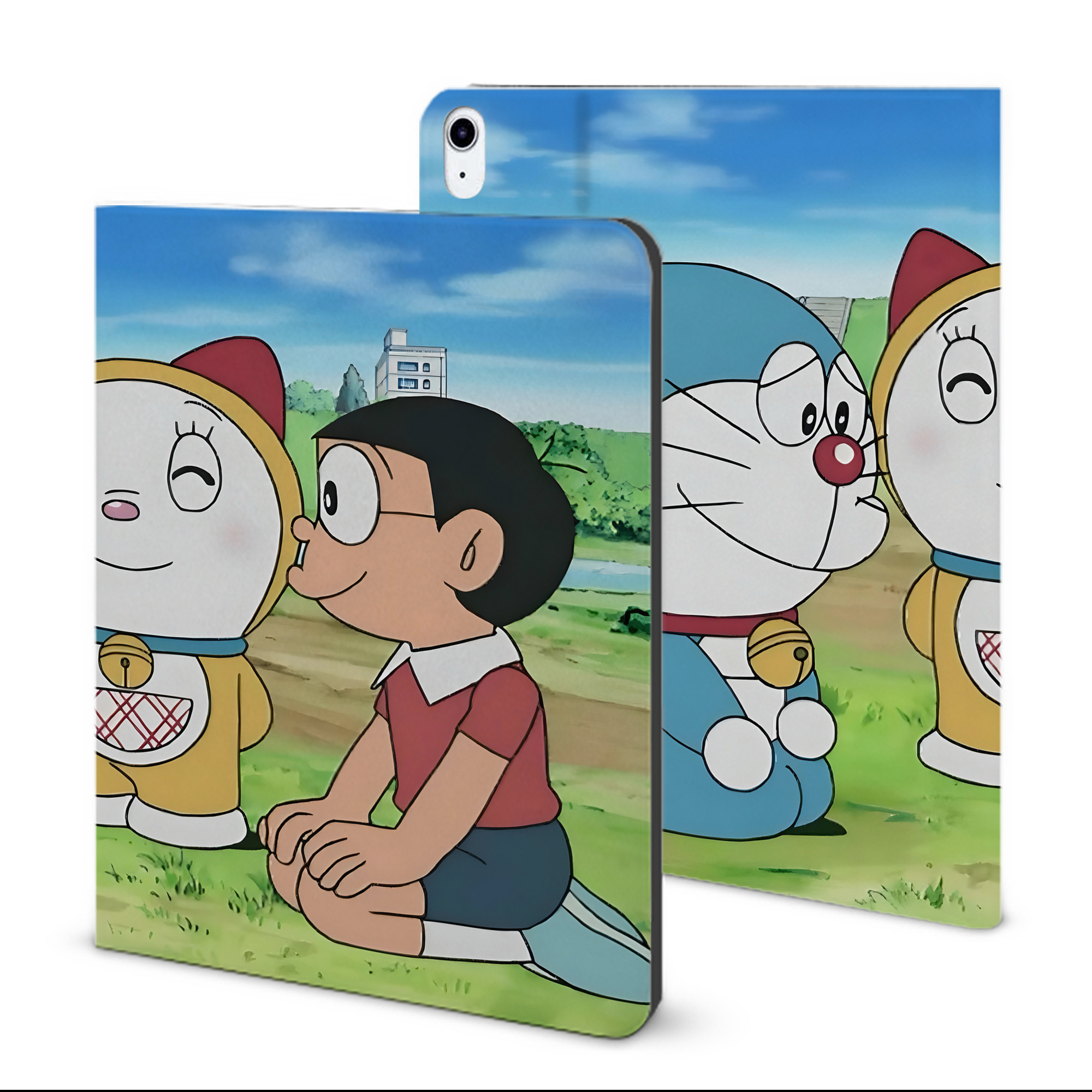 （画像用） ドラえもん Doraemon IPad ケース ブック型 PUレザー TPU 耐衝撃 軽量 薄型 ペン収納なし 全面保護 IPad 各モデル対応